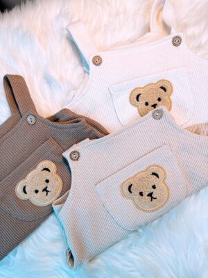 y448 - Bear Cartoon Baby Sling Romper Sets - 图片 6