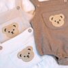 y448 - Bear Cartoon Baby Sling Romper Sets - Image 5