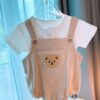 y448 - Bear Cartoon Baby Sling Romper Sets - Image 4