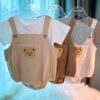 y448 - Bear Cartoon Baby Sling Romper Sets - Image 1