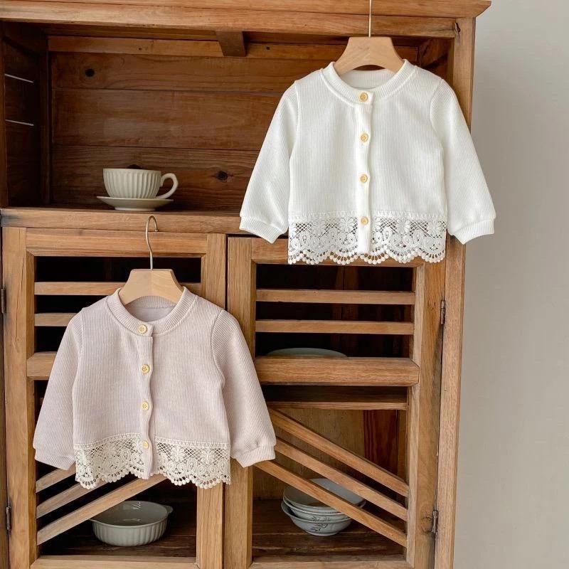 y445 - Baby Girl Long Sleeve Lace Jacket - Image 1