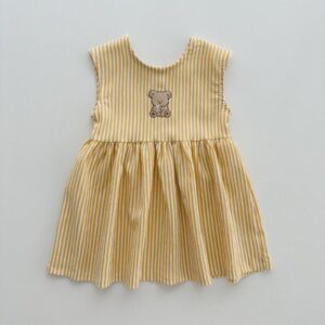 y453 - Baby Girl Striped Vest Dress - 图片 3