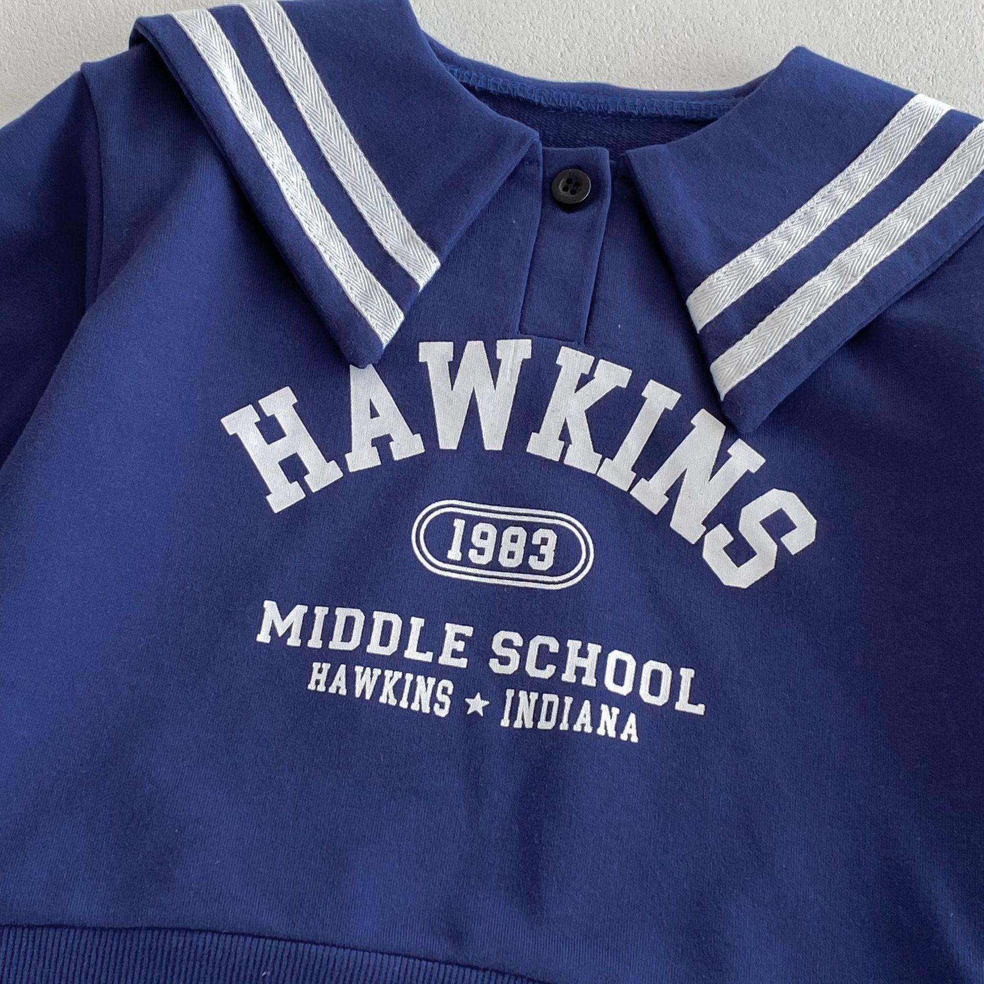 y454 - Baby Girl Navy Collar Set - Image 6