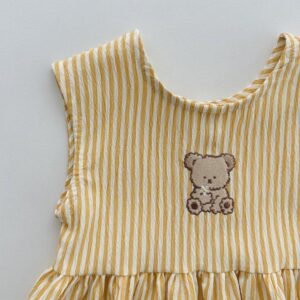 y453 - Baby Girl Striped Vest Dress - 图片 4