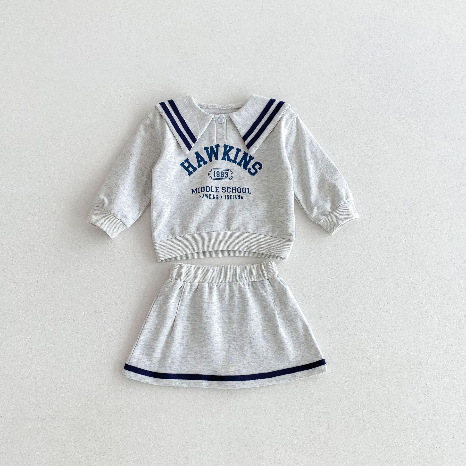y454 - Baby Girl Navy Collar Set - Image 2