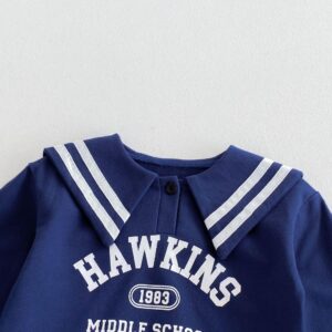 y454 - Baby Girl Navy Collar Set - Image 7