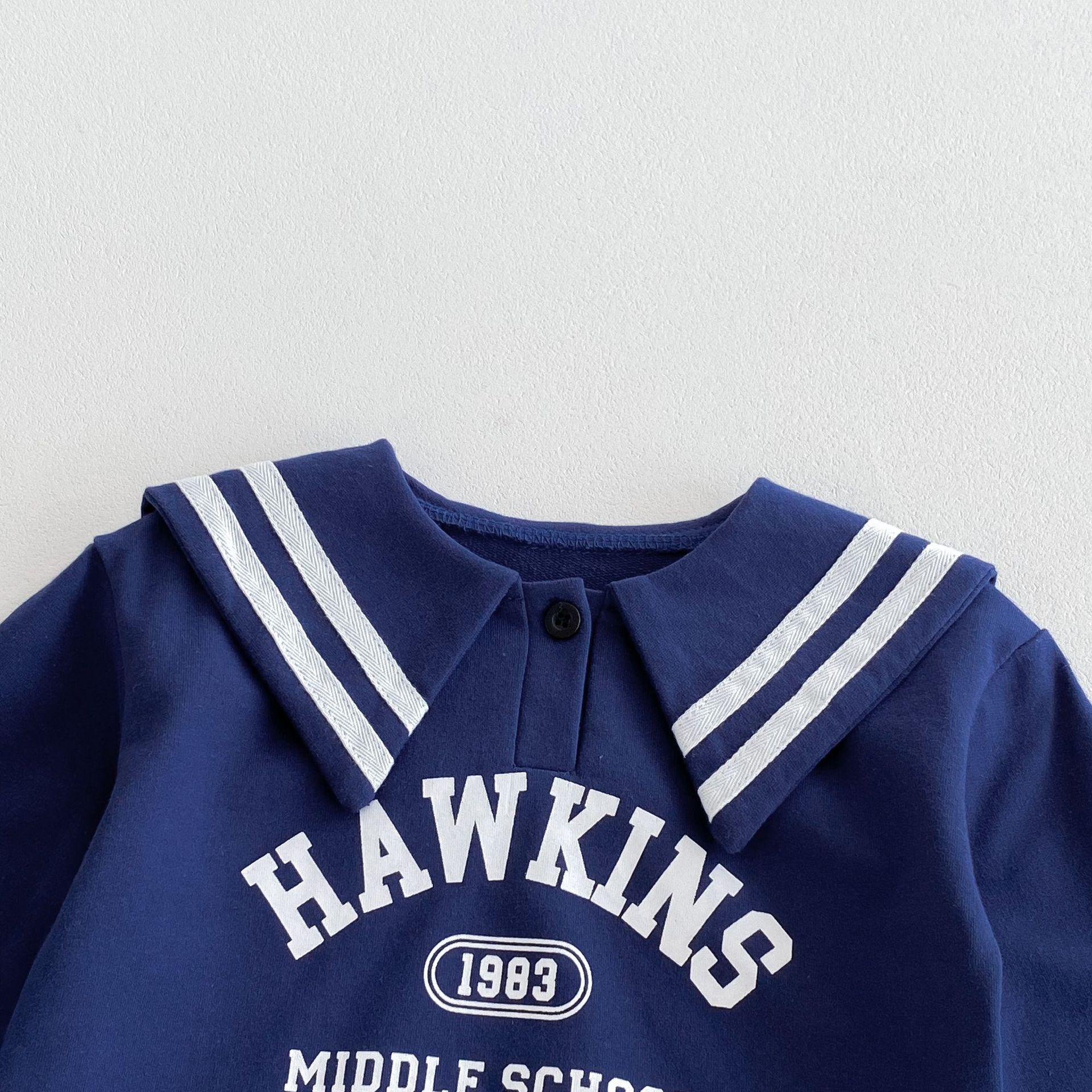 y454 - Baby Girl Navy Collar Set - Image 7