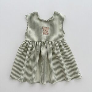 y453 - Baby Girl Striped Vest Dress - 图片 2
