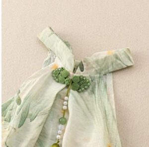 y463 - CNY Collections(Girls) _ Chinese Style Landscape Painting Cheongsam Romper - 图片 4