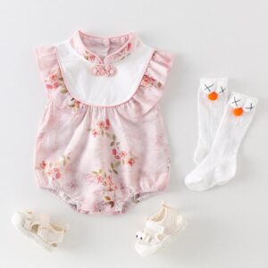 y464 - CNY Collections(Girls) _ Chinese Style Colour Ink Painting Romper - 图片 3