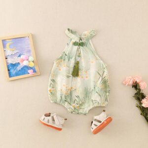 y463 - CNY Collections(Girls) _ Chinese Style Landscape Painting Cheongsam Romper - 图片 3
