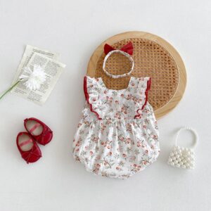 y465 - CNY Collections(Girls) _ Ribbon Headband Romper - 图片 5