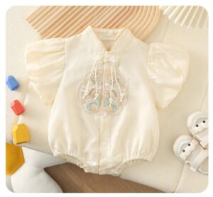 y460 - CNY Collections (Girls) _ Chinese Style Short-Sleeved Romper - 图片 1