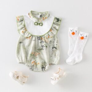 y464 - CNY Collections(Girls) _ Chinese Style Colour Ink Painting Romper - 图片 4