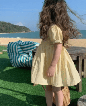 y705 - Embroidered Duck Puff Sleeve Princess Dress - Image 6