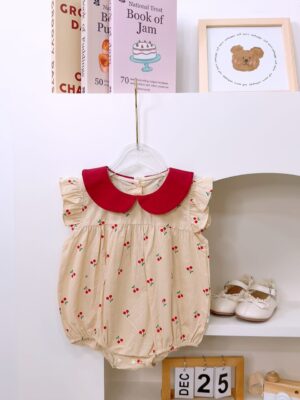 y479 – CNY Collections(Girls) _ Doll Collar Cherry Romper