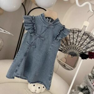 y467 - CNY Collections - Denim Cheongsam Skirt (Without Pendant) - 图片 2