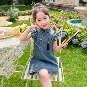 y467 - CNY Collections - Denim Cheongsam Skirt (Without Pendant)