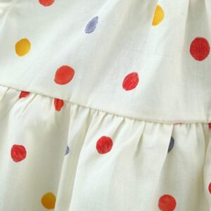 y517 - Baby Girl Colorful Polka Dots Sleeveless Dress With Hat - 图片 5