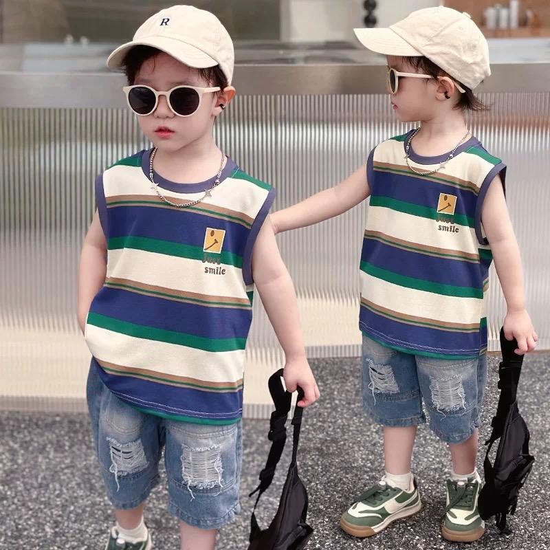 y526 - Striped Sleeveless Suit - 图片 3