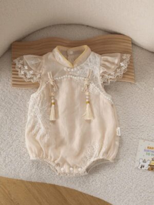 y582 - CNY Collections - Small flying sleeve cheongsam romper