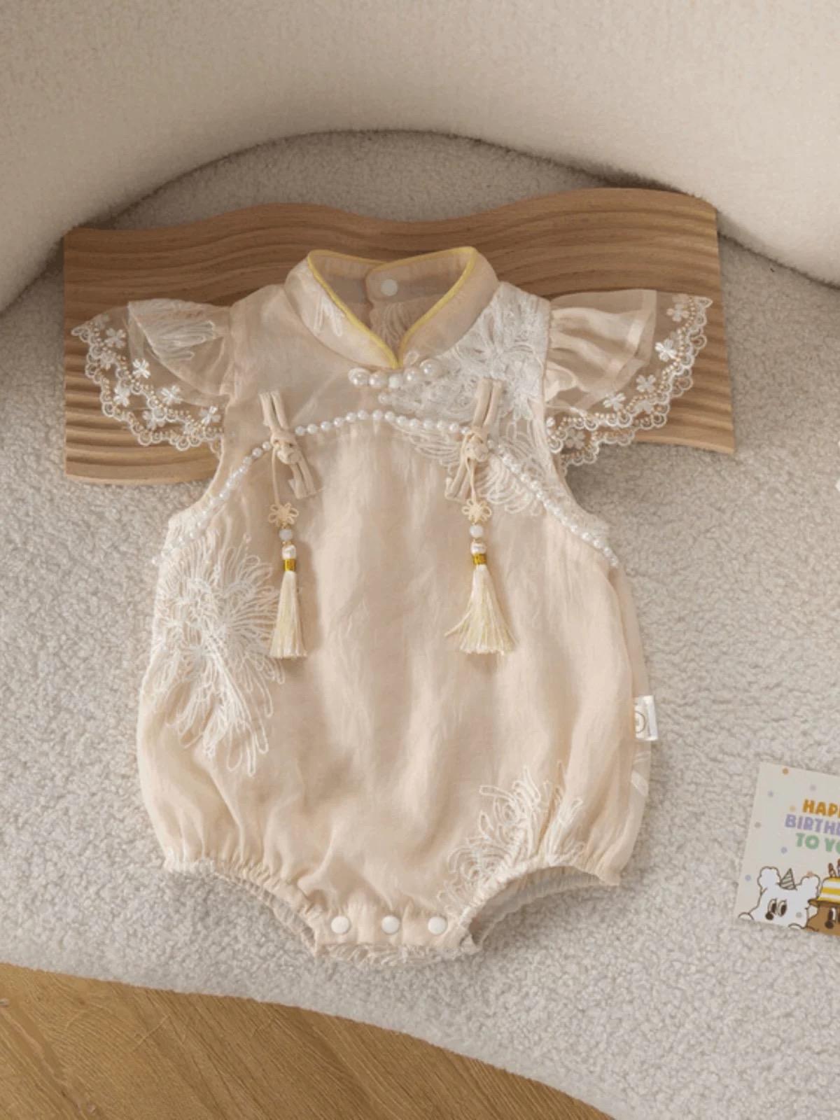 y582 - CNY Collections - Small flying sleeve cheongsam romper