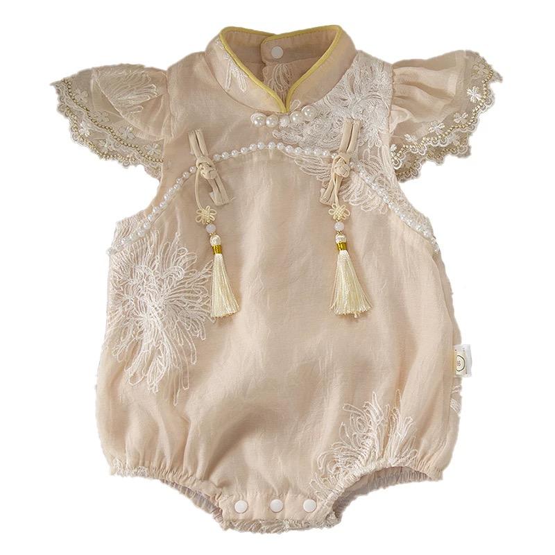 y582 - CNY Collections - Small flying sleeve cheongsam romper - Image 5