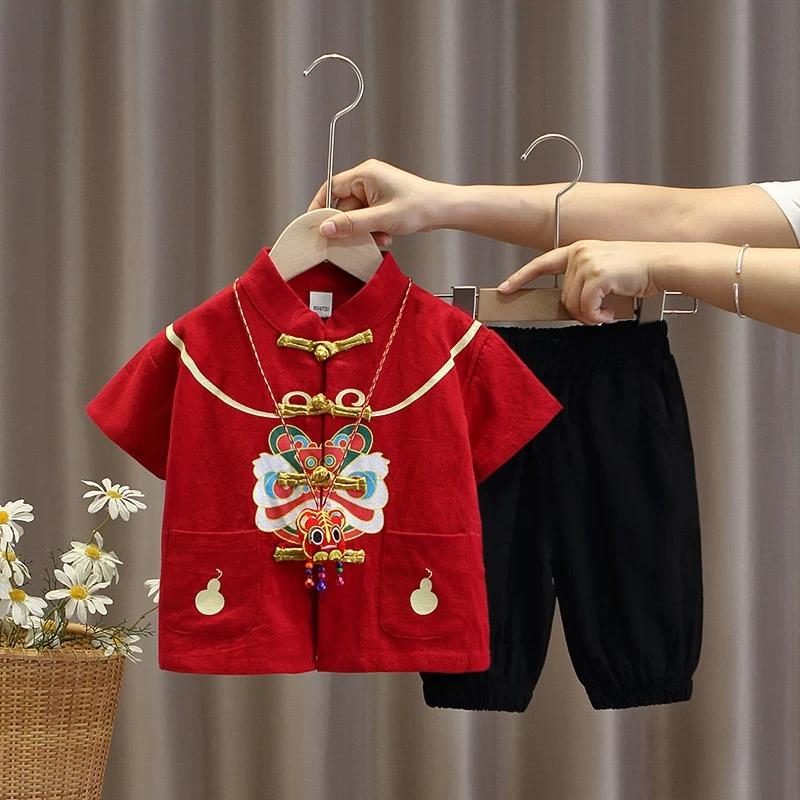 y598 - CNY Collections - Cute tiger short-sleeved Tang suit - 图片 2