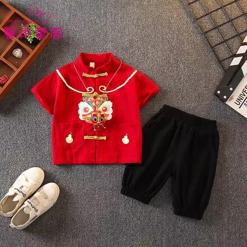 y598 - CNY Collections - Cute tiger short-sleeved Tang suit - 图片 1