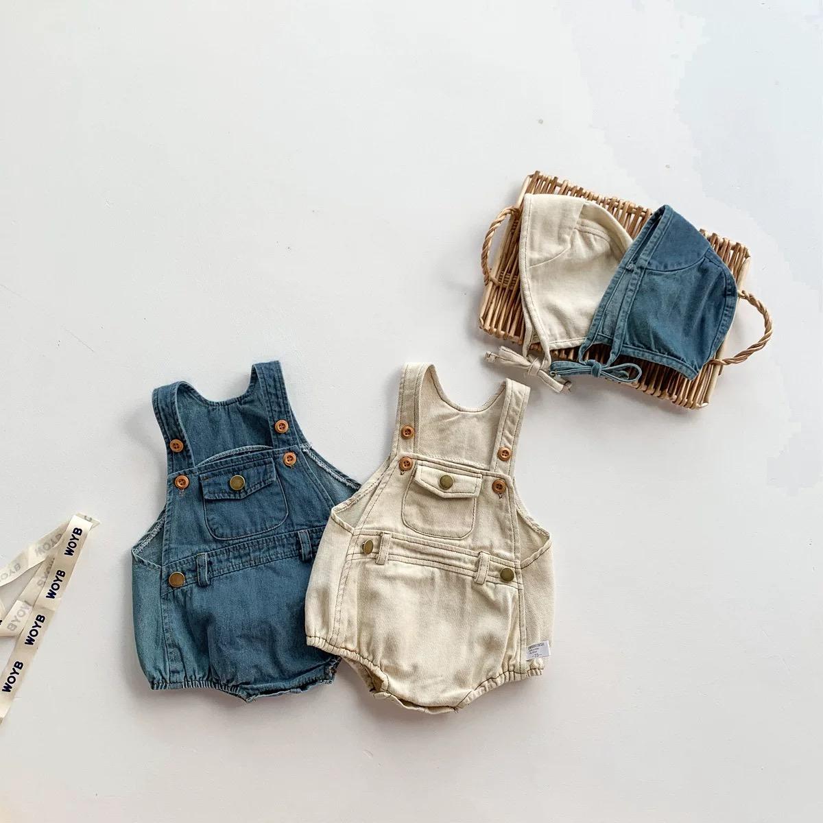 Y738 - Denim Leather Overalls - 图片 12