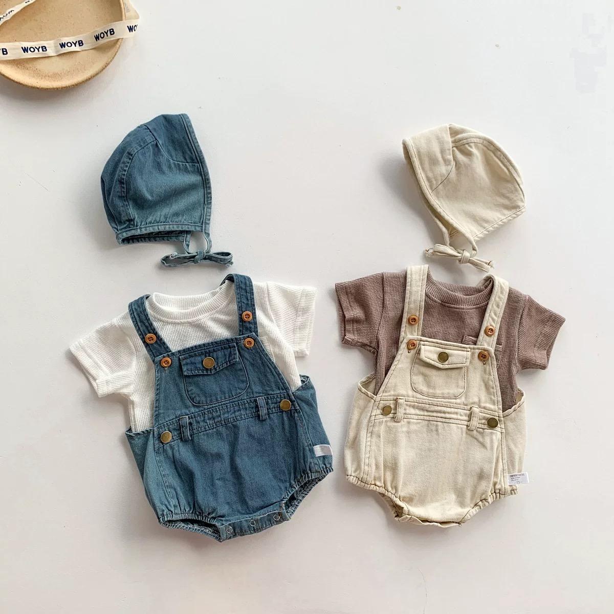 Y738 - Denim Leather Overalls - 图片 10