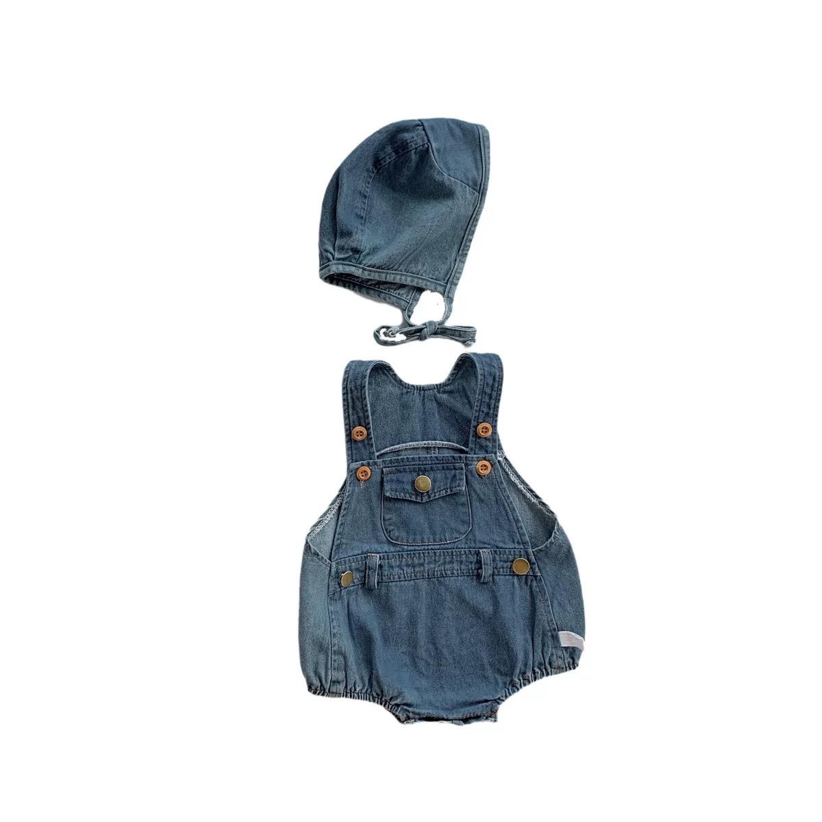 Y738 - Denim Leather Overalls - 图片 8