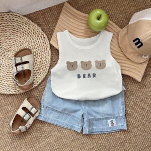 y743 - Bear Sleeveless Suit - 图片 3