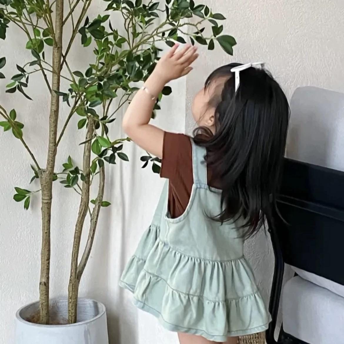y718 - Korean Style Denim Suspender Skirt - Image 3