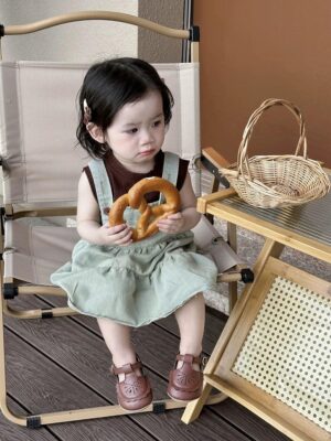 y718 - Korean Style Denim Suspender Skirt - 图片 2