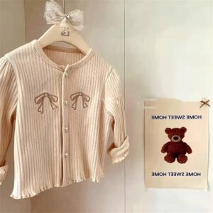 y720 - Embroidered Bow Long Sleeve Top - 图片 6