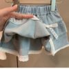 y724 - Denim Lace Bow Skirt - Image 4