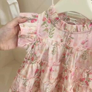 y726 - Floral Sleeveless Dress - 图片 3