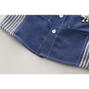 y748 - Summer Cotton Clothes Casual Patchwork Shirts Shorts - 图片 5