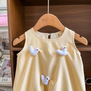 y628 - Sister Outfit - Duck Vest Set And Sleeveless Dress - 图片 9