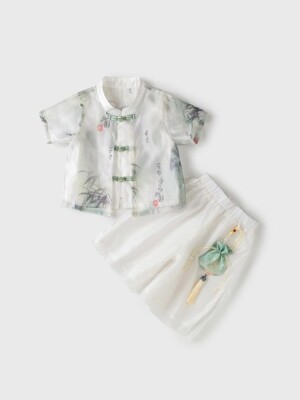 y655 - CNY Collections (Boys) _ Chinese Ink Painting Bamboo Two-piece Set