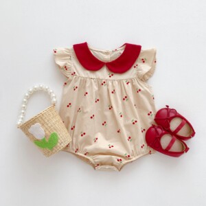 y479 – CNY Collections(Girls) _ Doll Collar Cherry Romper