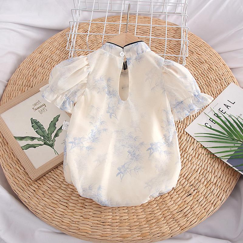 y589 - CNY Collections _ Chinese Ink Painting Puff Sleeves Romper - Image 3