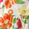 y542 - Summer Flowers Short Sleeves Dress With Bag - Image 7
