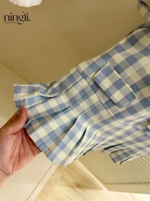y710 - Resort Plaid Sundress - 图片 6
