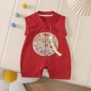 y550 - CNY Collections (Boys) _ Chinese Style Red Dragon Sleeveless Jumper