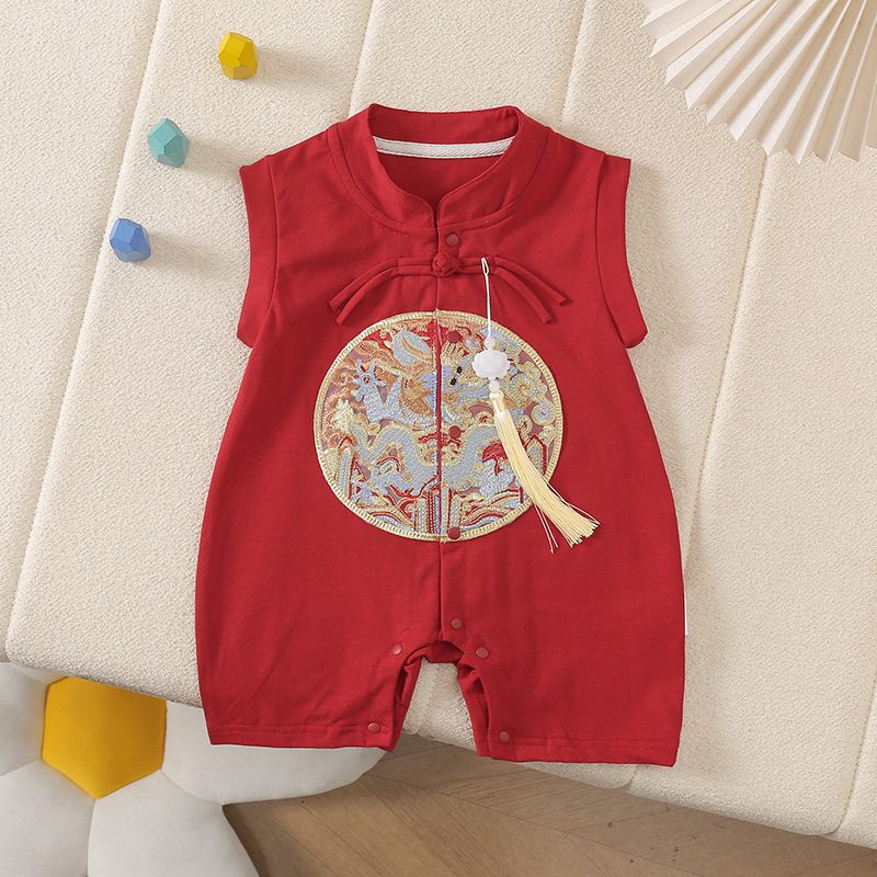 y550 - CNY Collections (Boys) _ Chinese Style Red Dragon Sleeveless Jumper - 图片 1