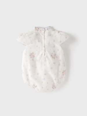 y697 - CNY Collections _ Flower Romper With Purple Ribbon Headband - 图片 2