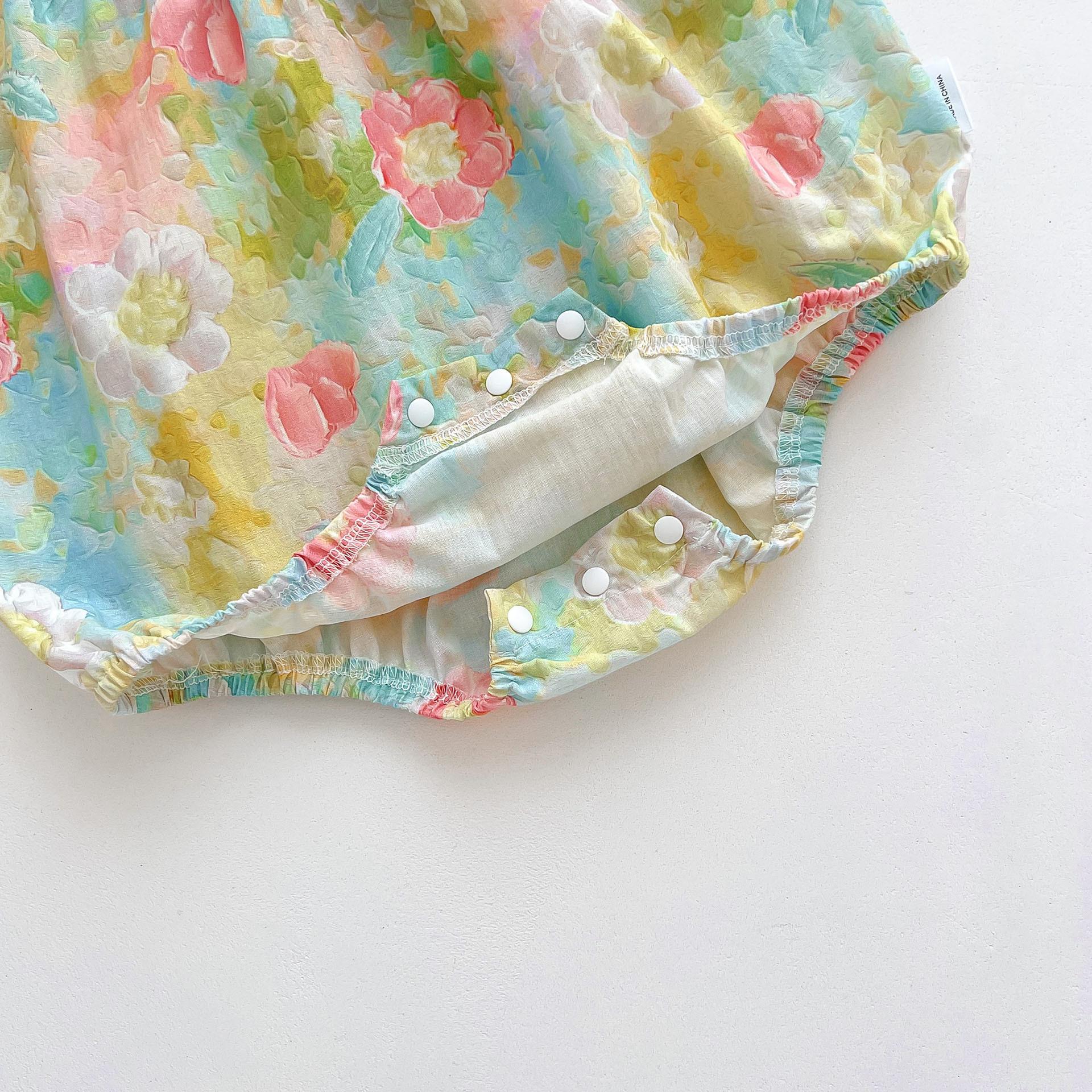 y485 - Colorful Flower Printing Romper & Dress - 图片 6