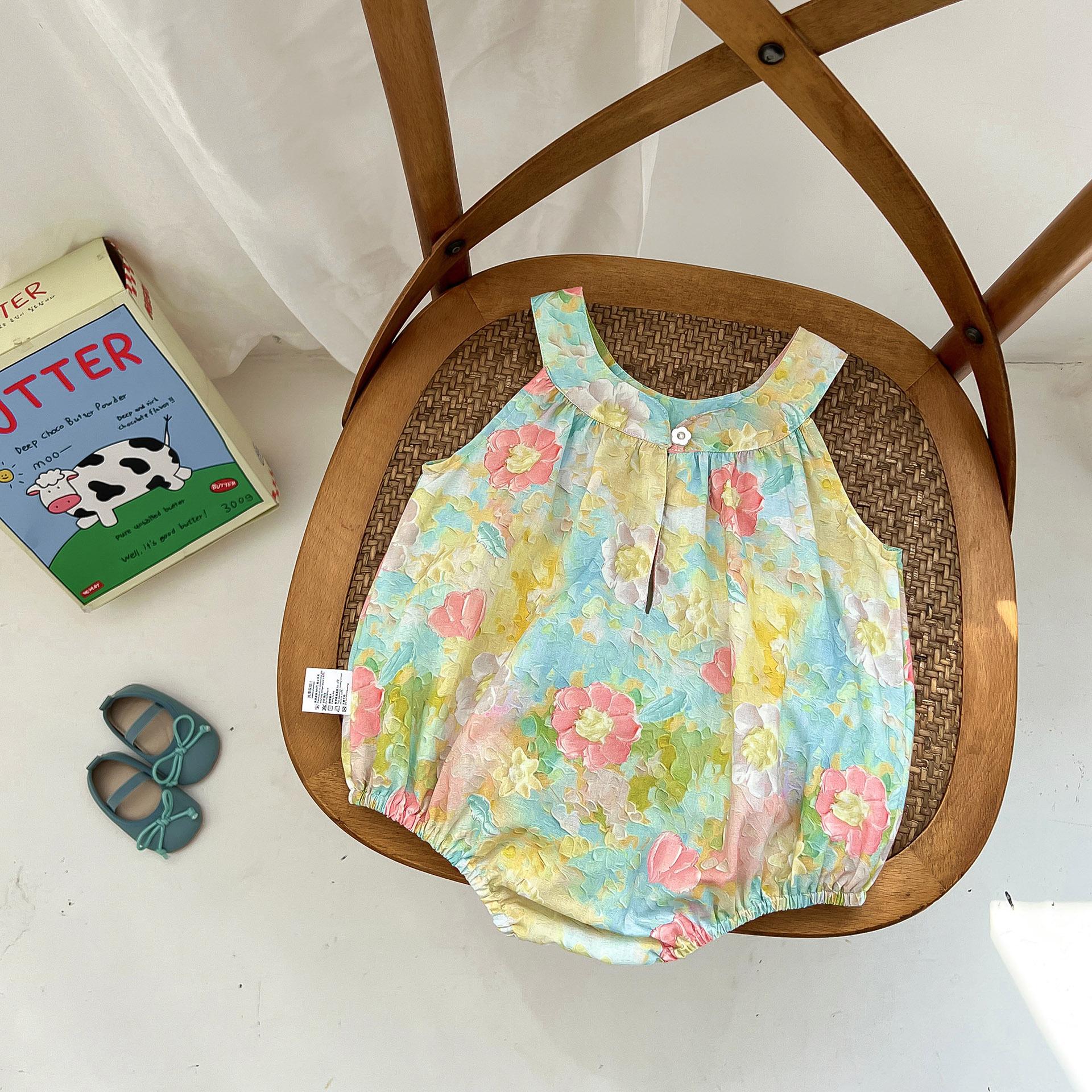 y485 - Colorful Flower Printing Romper & Dress - 图片 9